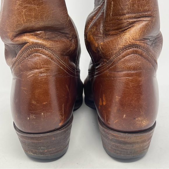 J Chisholm Cowboy Western Boots Mens 9 D Brown Leather Handcrafted Style 911 - Picture 12 of 16